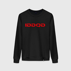 Свитшот хлопковый женский IDDQD Doom, цвет: черный