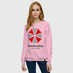 Свитшот хлопковый женский Umbrella corporation, цвет: светло-розовый — фото 2