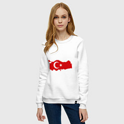 Свитшот хлопковый женский Турция (Turkey), цвет: белый — фото 2