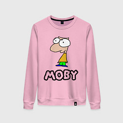 Свитшот хлопковый женский Moby цвета светло-розовый — фото 1