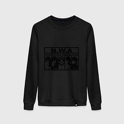Свитшот хлопковый женский NWA, цвет: черный