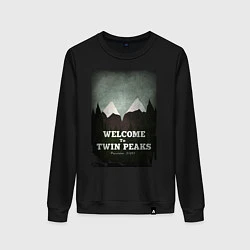 Свитшот хлопковый женский Welcome to Twin Peaks, цвет: черный