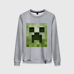 Свитшот хлопковый женский Мinecraft creeper, цвет: меланж
