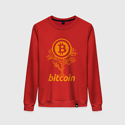 Свитшот хлопковый женский Bitcoin Tree, цвет: красный