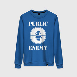Свитшот хлопковый женский Public Enemy, цвет: синий