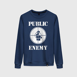 Свитшот хлопковый женский Public Enemy, цвет: тёмно-синий