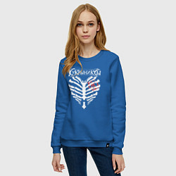 Свитшот хлопковый женский Кукрыниксы, цвет: синий — фото 2