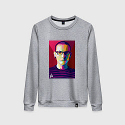 Свитшот хлопковый женский Chester Polygons, цвет: меланж