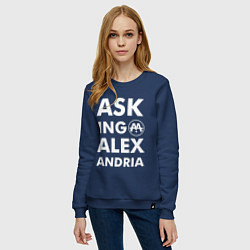 Свитшот хлопковый женский Asking Alexandria, цвет: тёмно-синий — фото 2
