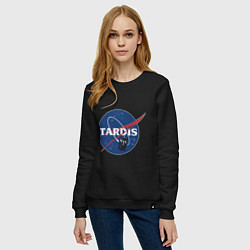 Свитшот хлопковый женский Tardis NASA, цвет: черный — фото 2