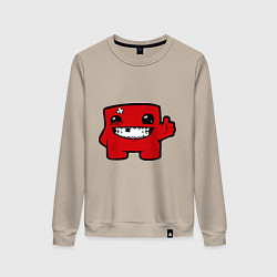 Свитшот хлопковый женский Super Meat Boy, цвет: миндальный