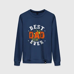 Свитшот хлопковый женский Best Dad Ever, цвет: тёмно-синий
