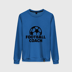 Свитшот хлопковый женский Football Coach, цвет: синий