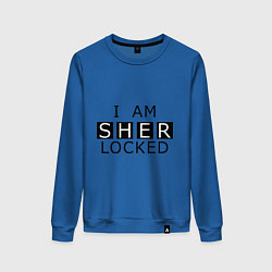 Свитшот хлопковый женский I am Sherlocked, цвет: синий