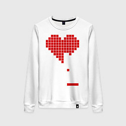 Свитшот хлопковый женский Heart tetris, цвет: белый