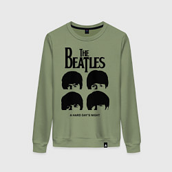 Свитшот хлопковый женский A Hard Days Night, цвет: авокадо