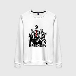 Свитшот хлопковый женский Группа Green Day, цвет: белый