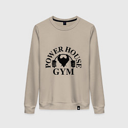 Свитшот хлопковый женский Power House Gym, цвет: миндальный