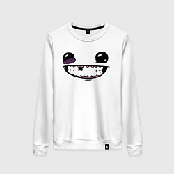 Свитшот хлопковый женский Super Meat Boy: Face, цвет: белый