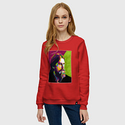 Свитшот хлопковый женский George Harrison: Polygons, цвет: красный — фото 2