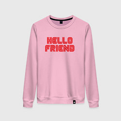Свитшот хлопковый женский Hello Friend, цвет: светло-розовый