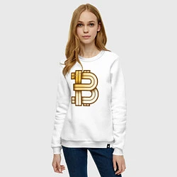 Свитшот хлопковый женский Bitcoin is a new era, цвет: белый — фото 2
