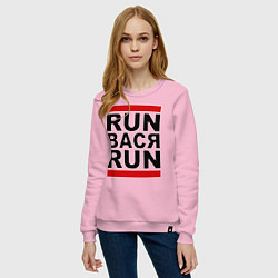 Свитшот хлопковый женский Run Вася Run, цвет: светло-розовый — фото 2