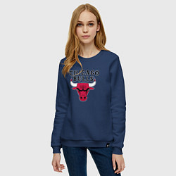 Свитшот хлопковый женский Chicago Bulls, цвет: тёмно-синий — фото 2
