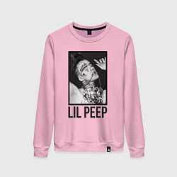Свитшот хлопковый женский Lil Peep: Black Style, цвет: светло-розовый