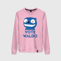 Свитшот хлопковый женский Vote Waldo, цвет: светло-розовый