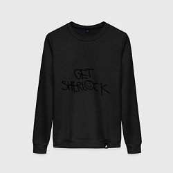 Свитшот хлопковый женский Get sherlock, цвет: черный