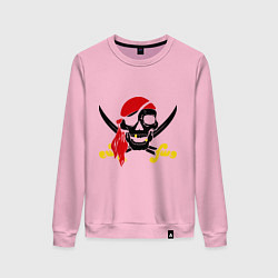 Свитшот хлопковый женский Пиратская футболка, цвет: светло-розовый