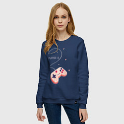 Свитшот хлопковый женский Perfect Team: Player 1, цвет: тёмно-синий — фото 2