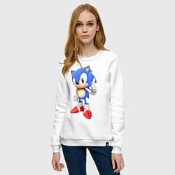 Свитшот хлопковый женский Classic Sonic, цвет: белый — фото 2