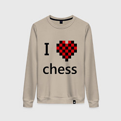 Женский свитшот I love chess