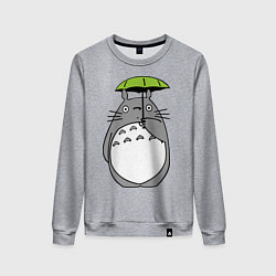 Свитшот хлопковый женский Totoro с зонтом, цвет: меланж