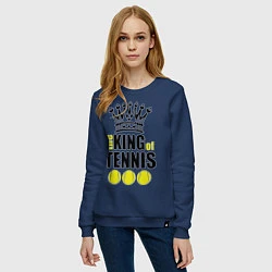 Свитшот хлопковый женский King of tennis, цвет: тёмно-синий — фото 2