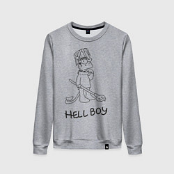 Свитшот хлопковый женский Bart: Hell Boy, цвет: меланж
