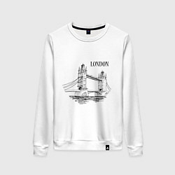 Свитшот хлопковый женский LONDON (эскиз), цвет: белый