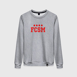 Свитшот хлопковый женский FCSM Club, цвет: меланж