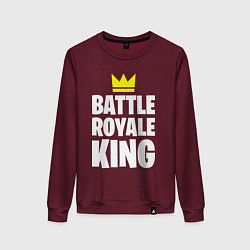 Свитшот хлопковый женский Battle Royale King, цвет: меланж-бордовый