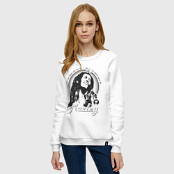 Свитшот хлопковый женский Bob Marley: Island, цвет: белый — фото 2