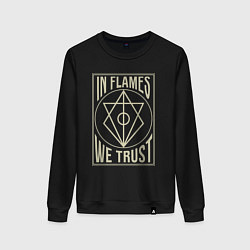 Свитшот хлопковый женский In Flames: We Trust, цвет: черный