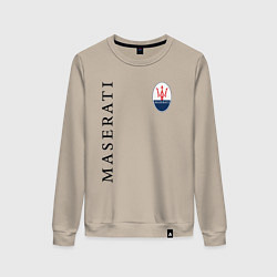 Свитшот хлопковый женский Maserati с лого, цвет: миндальный