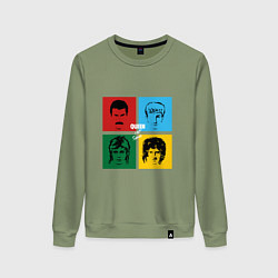 Свитшот хлопковый женский Queen Hot Space, цвет: авокадо