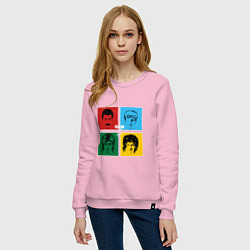 Свитшот хлопковый женский Queen Hot Space, цвет: светло-розовый — фото 2