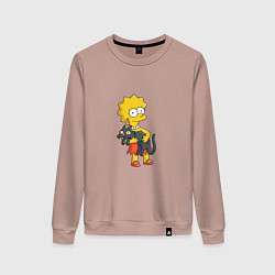 Женский свитшот Лиза Симпсон и кот
