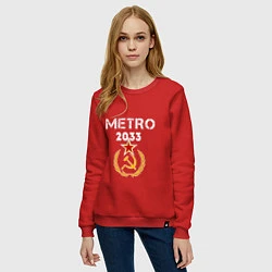 Свитшот хлопковый женский Metro 2033, цвет: красный — фото 2
