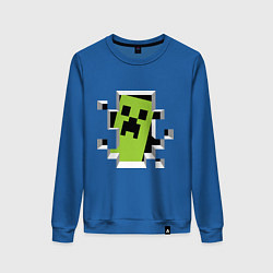 Свитшот хлопковый женский Crash Minecraft, цвет: синий