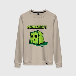 Свитшот хлопковый женский Minecraft Creeper, цвет: миндальный